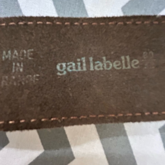 Gail LaBelle Luxury Heavy silver genuine suede leather with rainbow stitch Belt - Picture 9 of 10